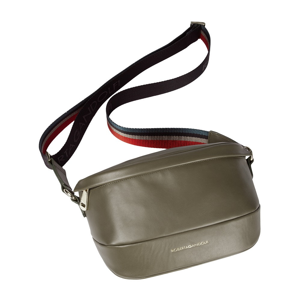 Micol Belt Bag in leather with adjustable shoulder strap and removable chain