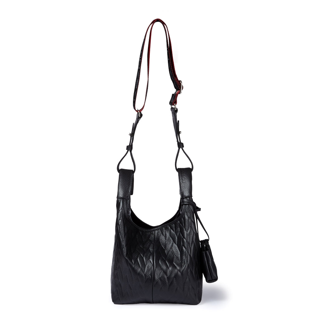 Joy Alina 5 in 1 borsa in pelle trasformabile con tracolla staccabile e charms porta AirPods