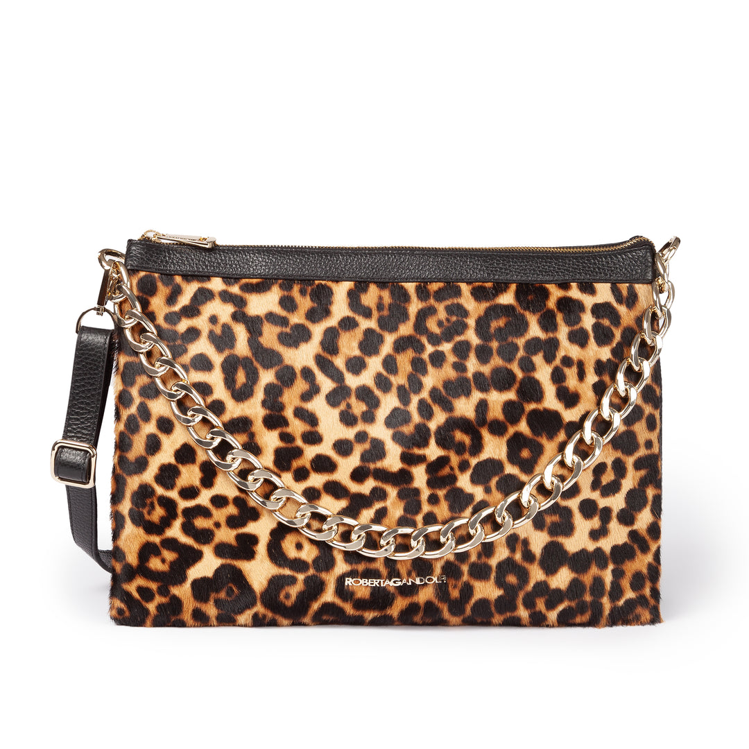 Alice Pony large bag in ponyskin and textured leather with adjustable and detachable shoulder strap
