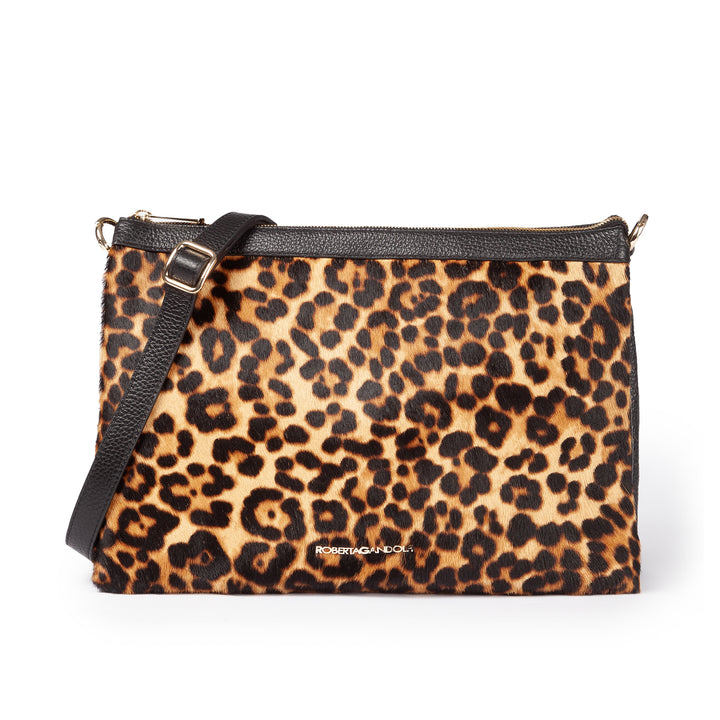 Alice Pony large bag in ponyskin and textured leather with adjustable and detachable shoulder strap