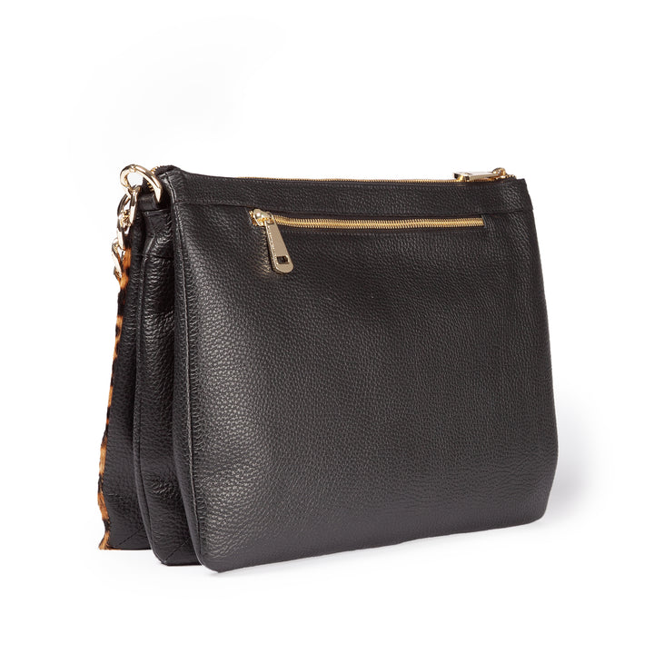 Alice Pony large bag in ponyskin and textured leather with adjustable and detachable shoulder strap