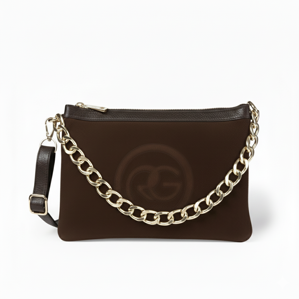 Alice large borsa in camoscio e pelle martellata con tracolla regolabile e staccabile