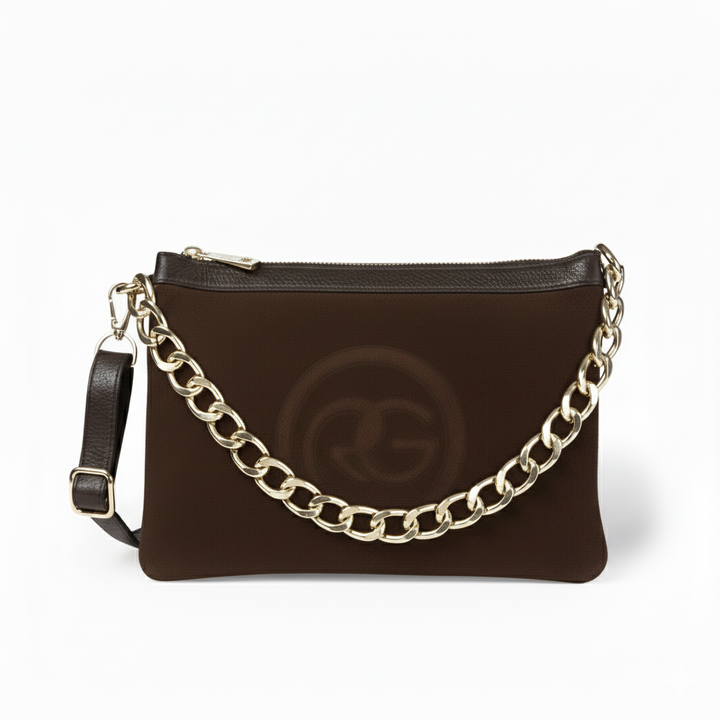 Alice large borsa in camoscio e pelle martellata con tracolla regolabile e staccabile