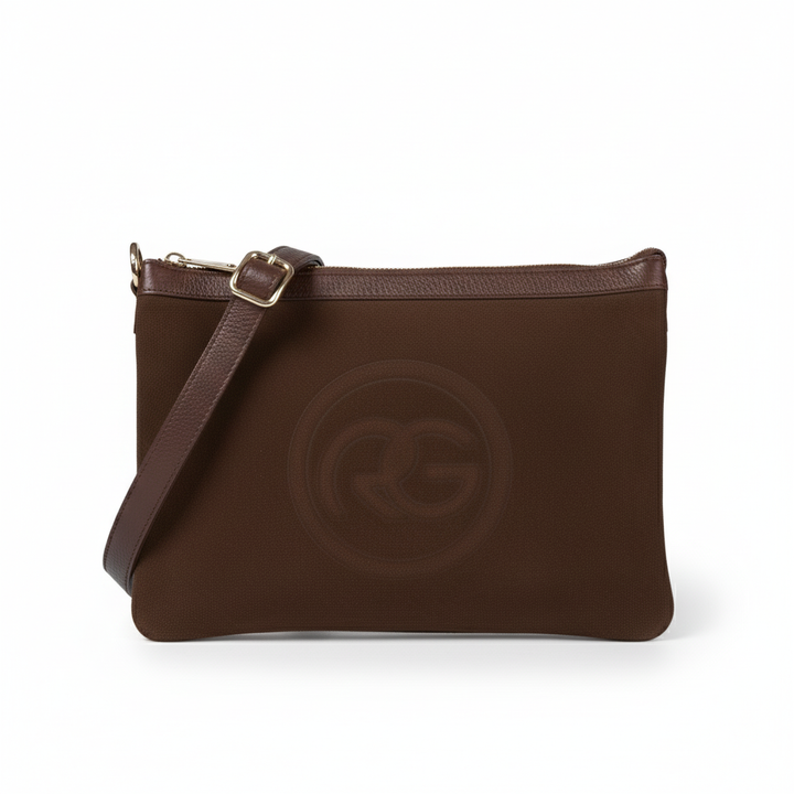 Alice large borsa in camoscio e pelle martellata con tracolla regolabile e staccabile