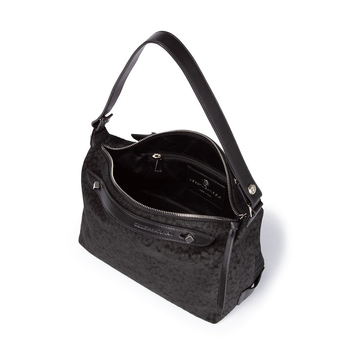 Giuditta bowling in pelle scamosciata con microstampa animalier