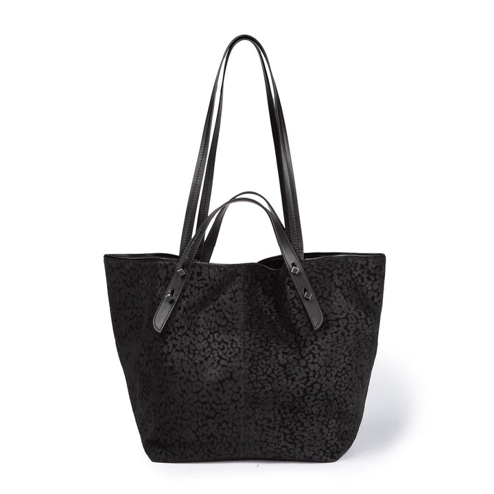 Giuditta Tote in pelle scamosciata con microstampa animalier