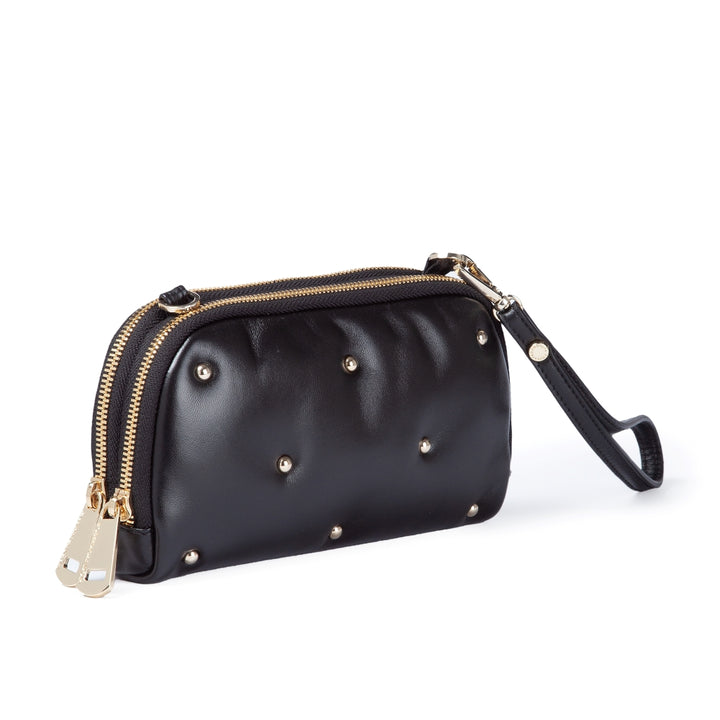 Marika purse in soft nappa with chain shoulder strap and leather sleeve
