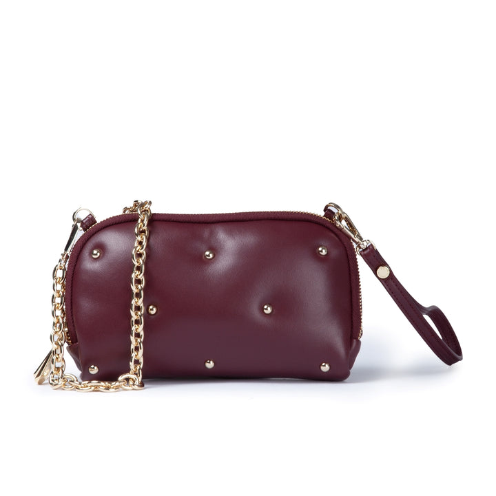 Marika purse in soft nappa with chain shoulder strap and leather sleeve