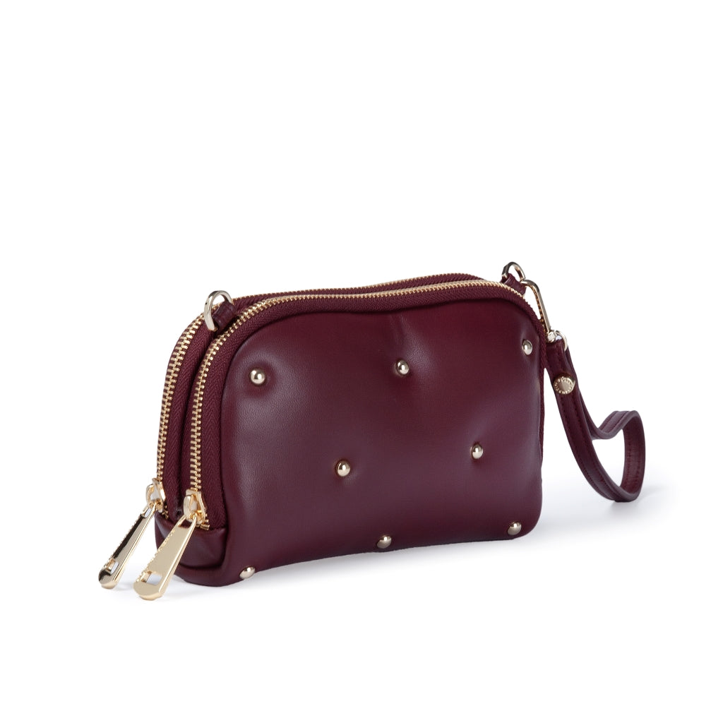 Marika purse in soft nappa with chain shoulder strap and leather sleeve