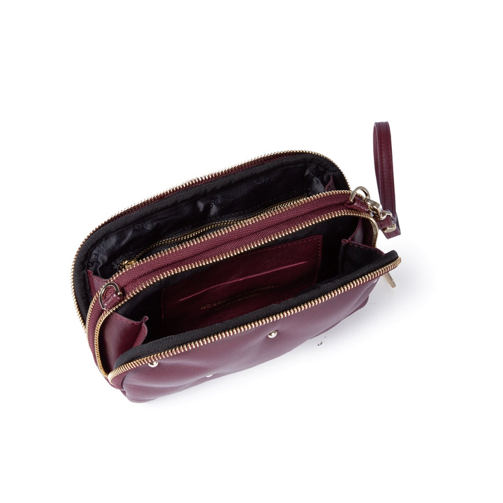 Marika purse in soft nappa with chain shoulder strap and leather sleeve