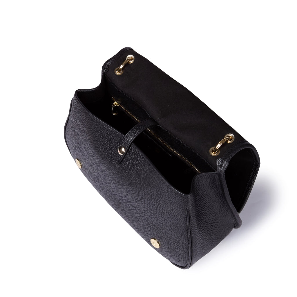 Roberta Suede – Borsa messenger media in camoscio e pelle martellata con tracolla regolabile