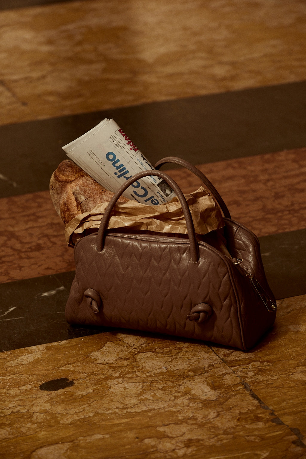 Alina handbag in pelle stampa treccia con tracolla regolabile e staccabile