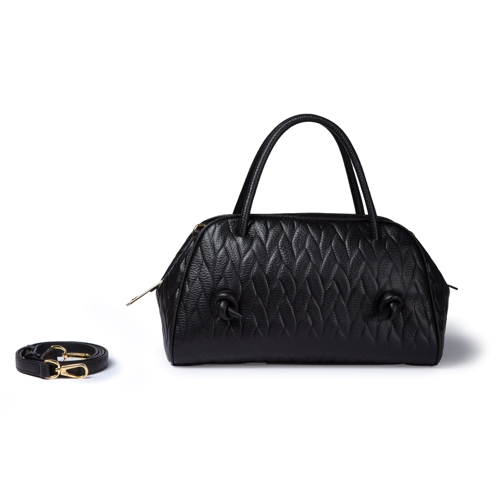 Alina handbag in pelle stampa treccia con tracolla regolabile e staccabile