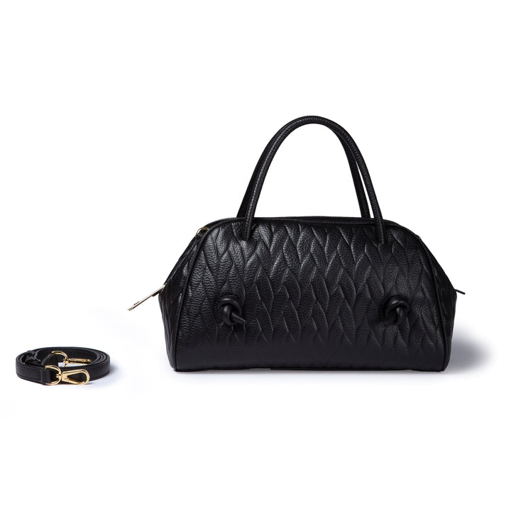 Alina handbag in pelle stampa treccia con tracolla regolabile e staccabile