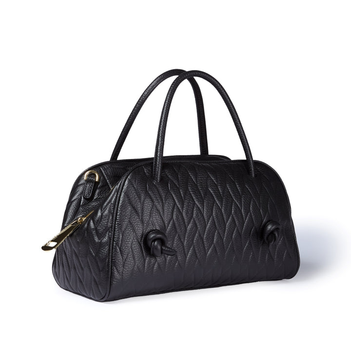 Alina handbag in pelle stampa treccia con tracolla regolabile e staccabile