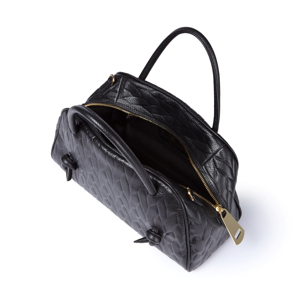 Alina handbag in pelle stampa treccia con tracolla regolabile e staccabile