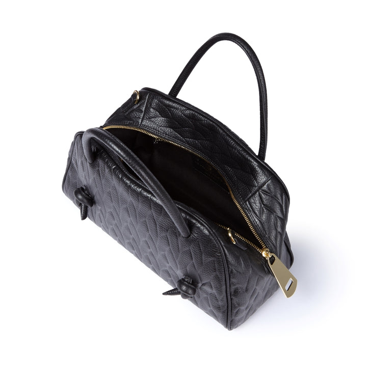 Alina handbag in pelle stampa treccia con tracolla regolabile e staccabile