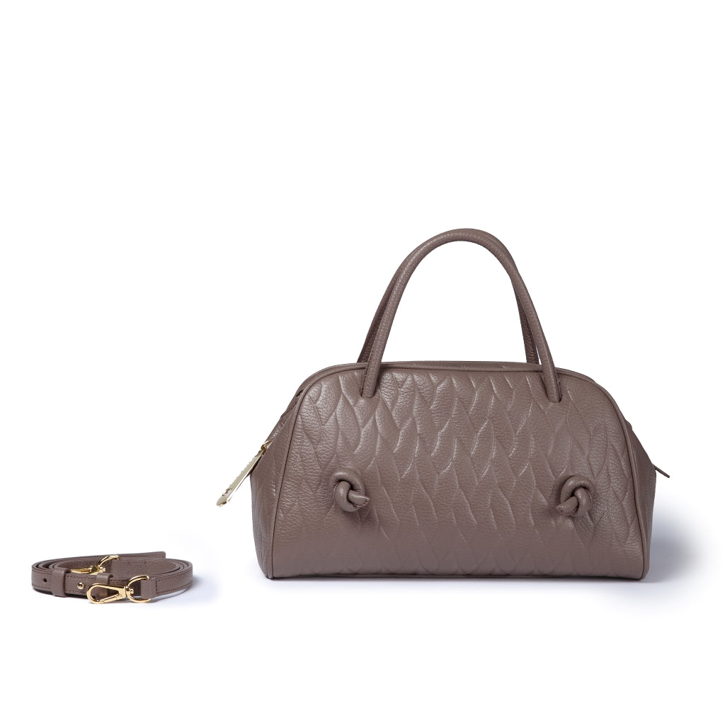Alina handbag in pelle stampa treccia con tracolla regolabile e staccabile