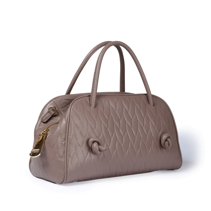 Alina handbag in pelle stampa treccia con tracolla regolabile e staccabile