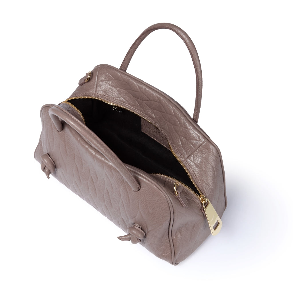 Alina handbag in pelle stampa treccia con tracolla regolabile e staccabile