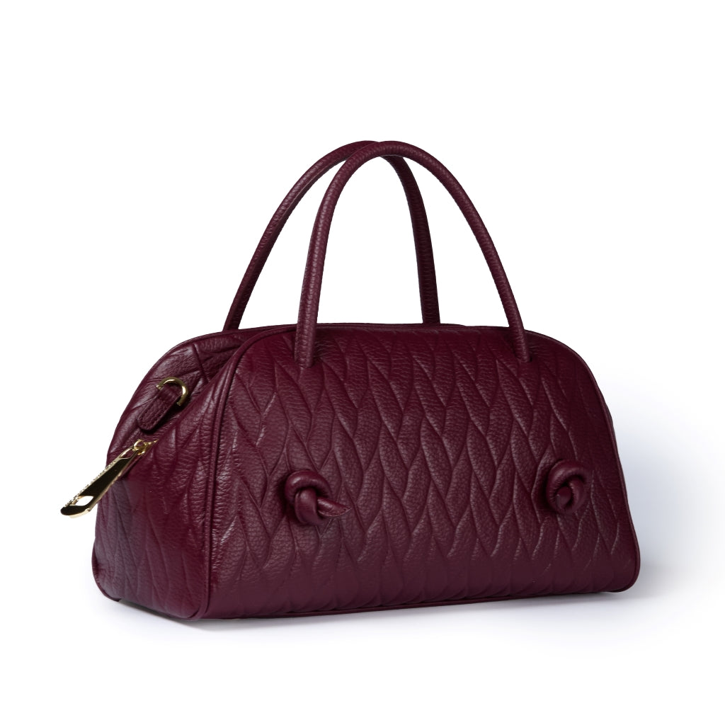 Alina handbag in pelle stampa treccia con tracolla regolabile e staccabile