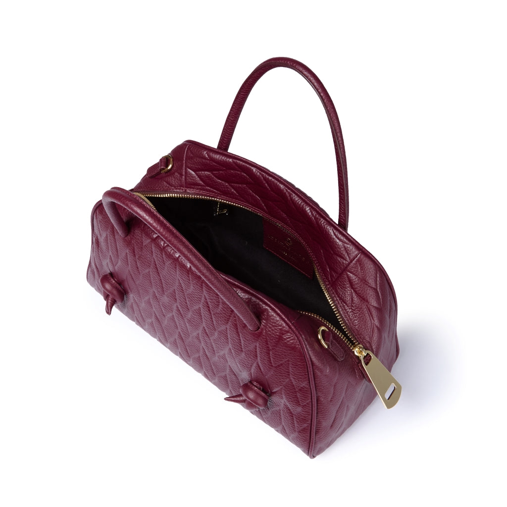 Alina handbag in pelle stampa treccia con tracolla regolabile e staccabile