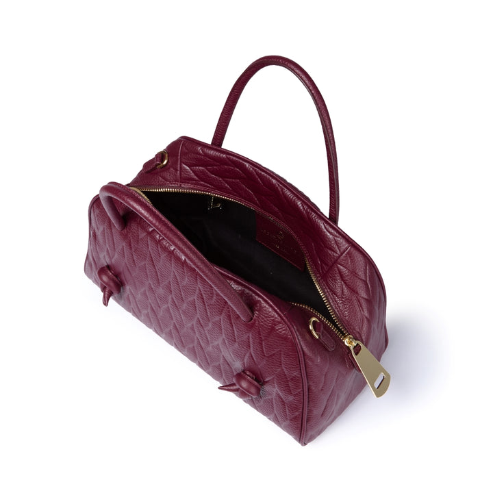 Alina handbag in pelle stampa treccia con tracolla regolabile e staccabile