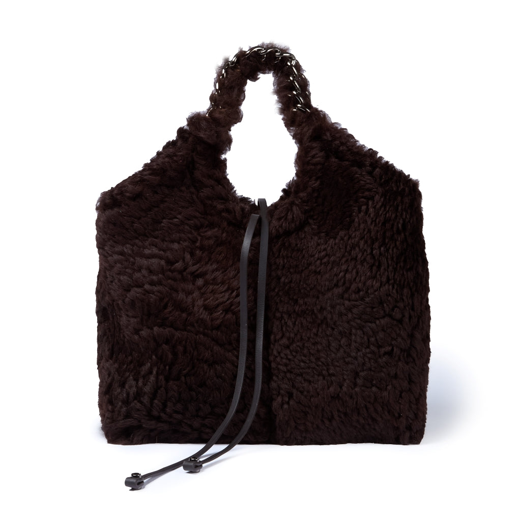 Grace woven elongated bag in braided calfskin