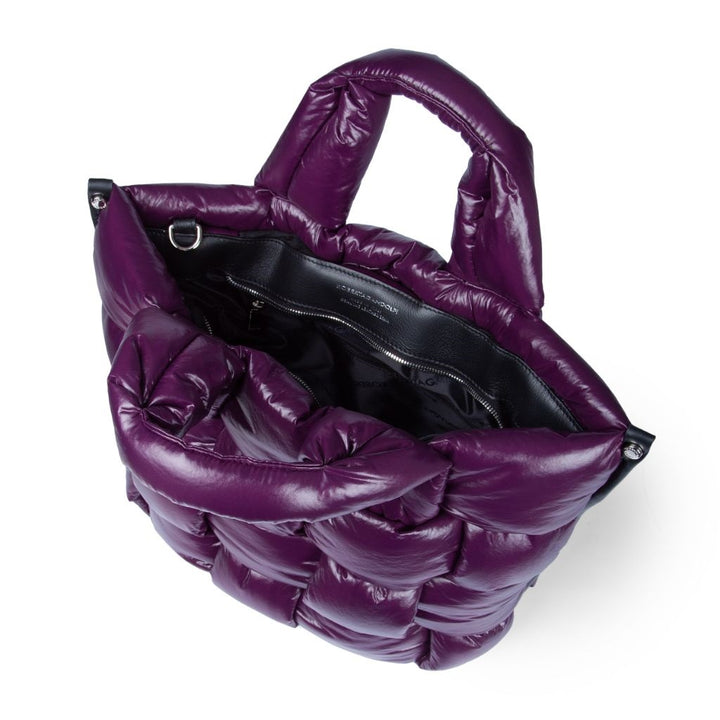 Greta large bag in padded and hand-woven anti-drop fabric with leather finishes