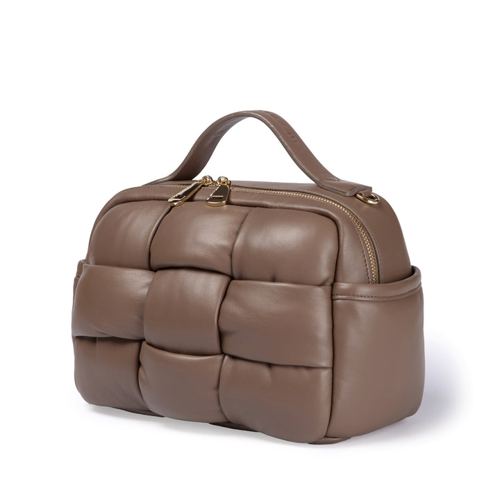 Greta Hatbox Nappa borsa in soffice pelle di agnello imbottita ed intrecciata a mano