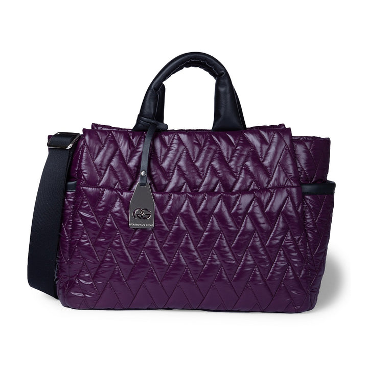 Noemi Large handbag in water-repellent fabric with leather finishes and detachable shoulder strap