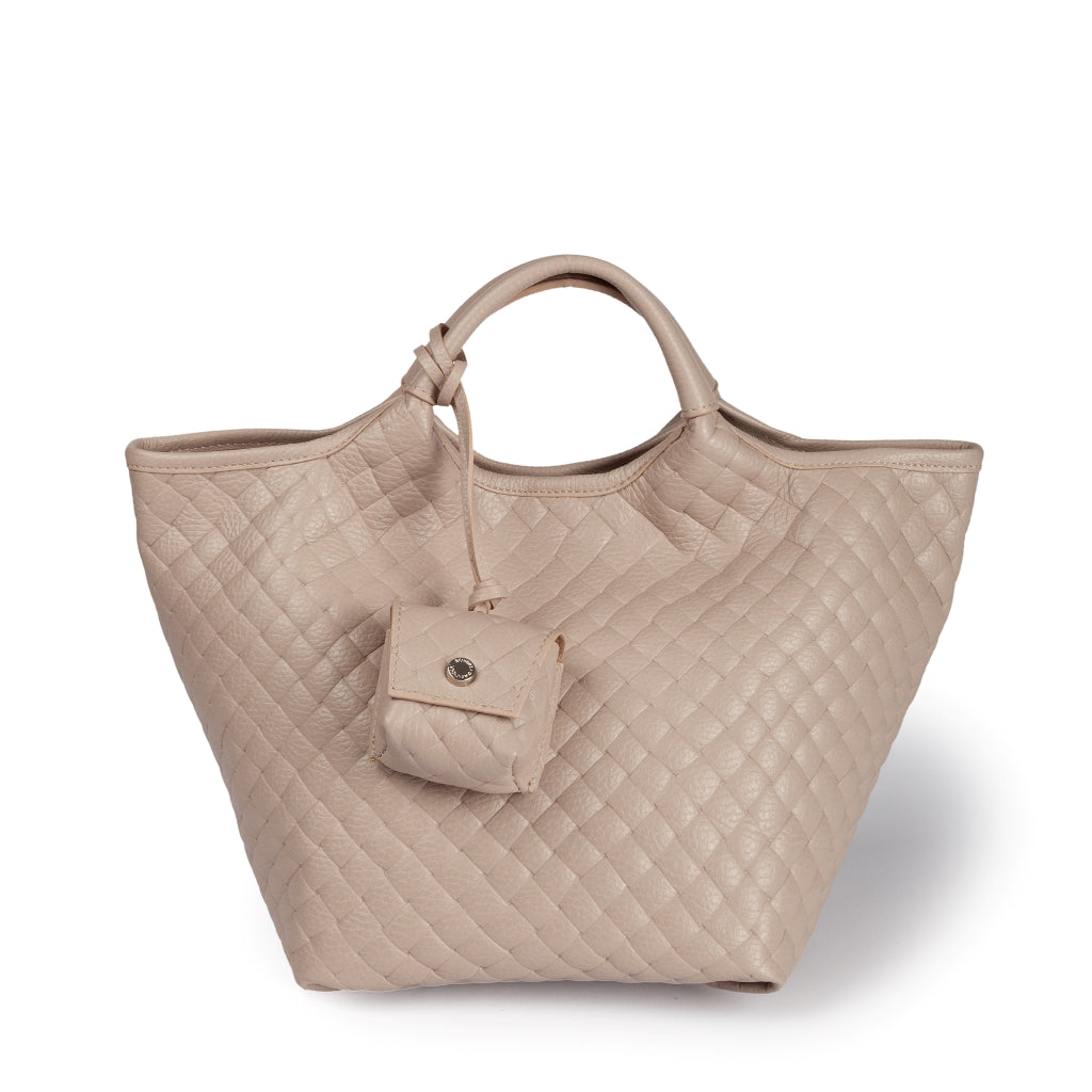 Joy Woven 5 in 1 borsa in pelle trasformabile con tracolla staccabile e charms porta AirPods