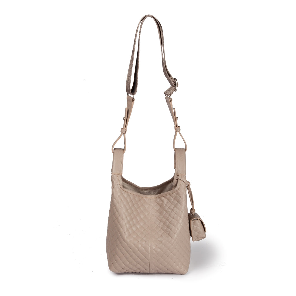 Joy Woven 5 in 1 borsa in pelle trasformabile con tracolla staccabile e charms porta AirPods