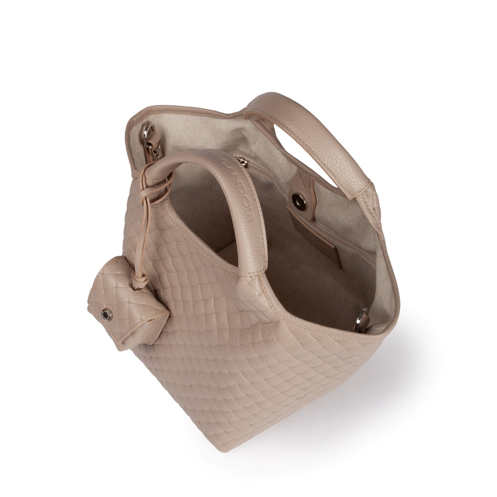 Joy Woven 5 in 1 borsa in pelle trasformabile con tracolla staccabile e charms porta AirPods