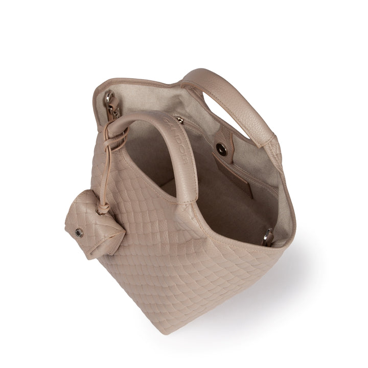 Joy Woven 5 in 1 borsa in pelle trasformabile con tracolla staccabile e charms porta AirPods