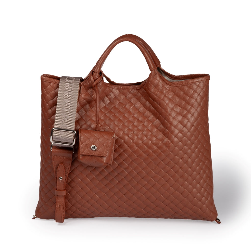 Joy Woven 5 in 1 borsa in pelle trasformabile con tracolla staccabile e charms porta AirPods