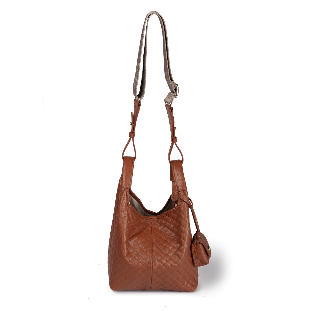 Joy Woven 5 in 1 borsa in pelle trasformabile con tracolla staccabile e charms porta AirPods