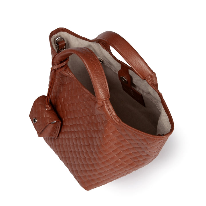 Joy Woven 5 in 1 borsa in pelle trasformabile con tracolla staccabile e charms porta AirPods