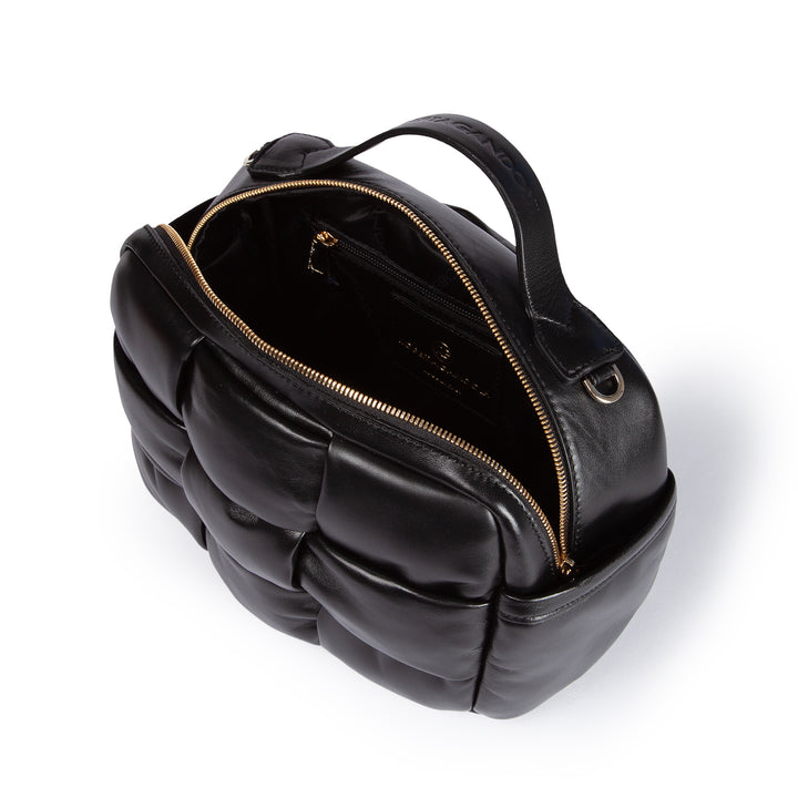 Greta Hatbox Nappa Handbag in Soft Lambskin Padded and Handwoven