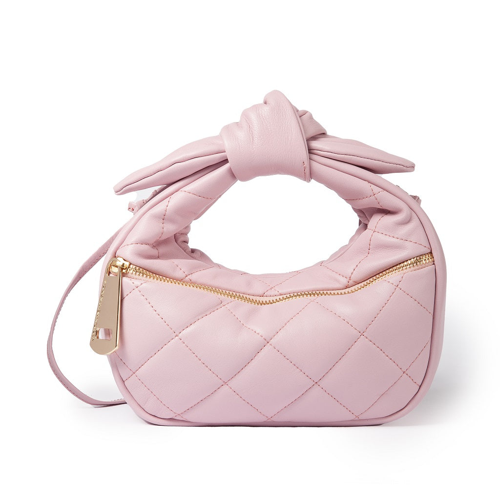 LEATHER QUILTED MINI BAG BUBBLEGUM PINK LEATHER QUILTED MINI BAG BUBBLEGUM PINK