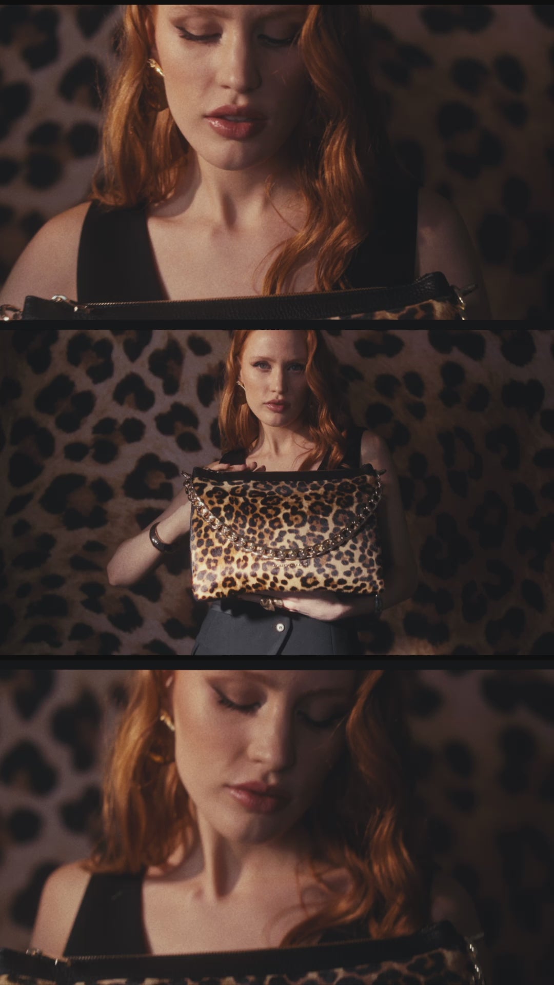 Alice Pony large bag in ponyskin and textured leather with adjustable and detachable shoulder strap