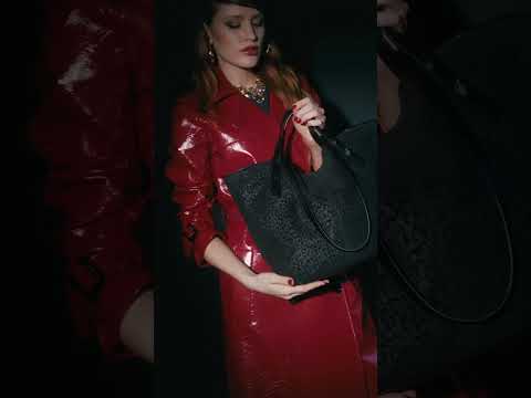 Giuditta Tote in pelle scamosciata con microstampa animalier