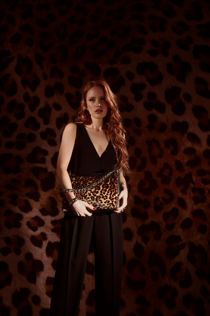 Alice Pony large bag in ponyskin and textured leather with adjustable and detachable shoulder strap