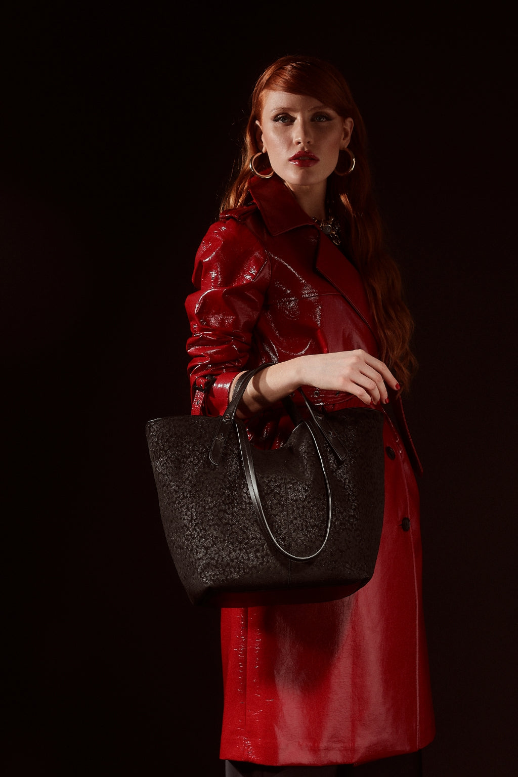 Giuditta Tote in pelle scamosciata con microstampa animalier