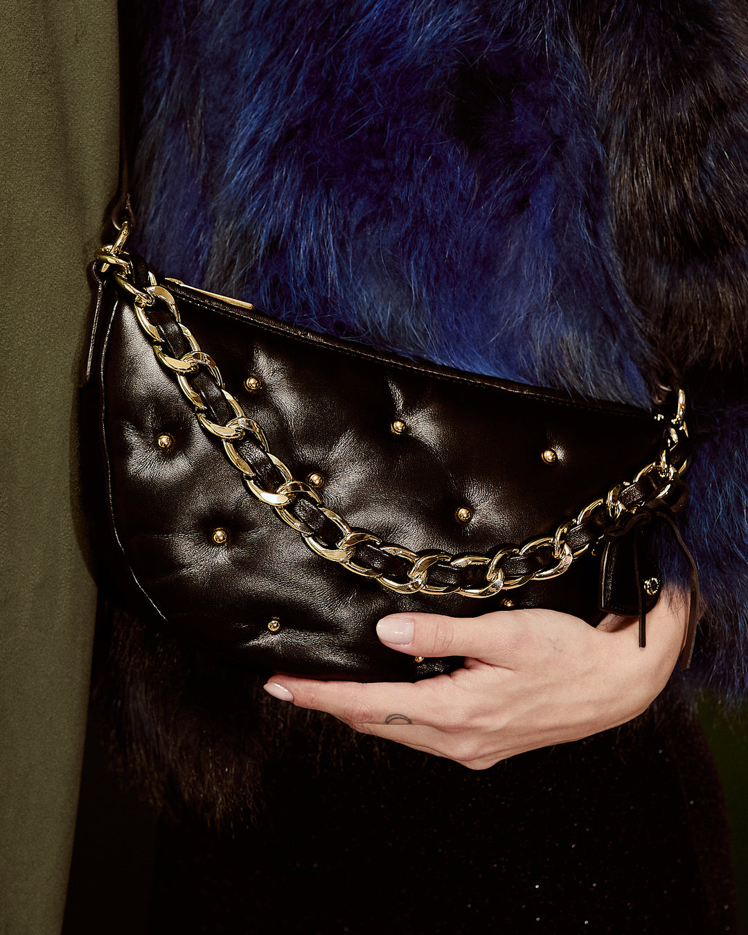 Marika baguette in soft nappa with transforming shoulder strap