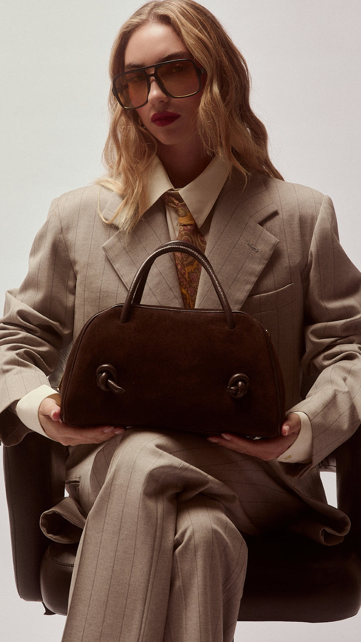 Grace woven elongated bag in braided calfskin