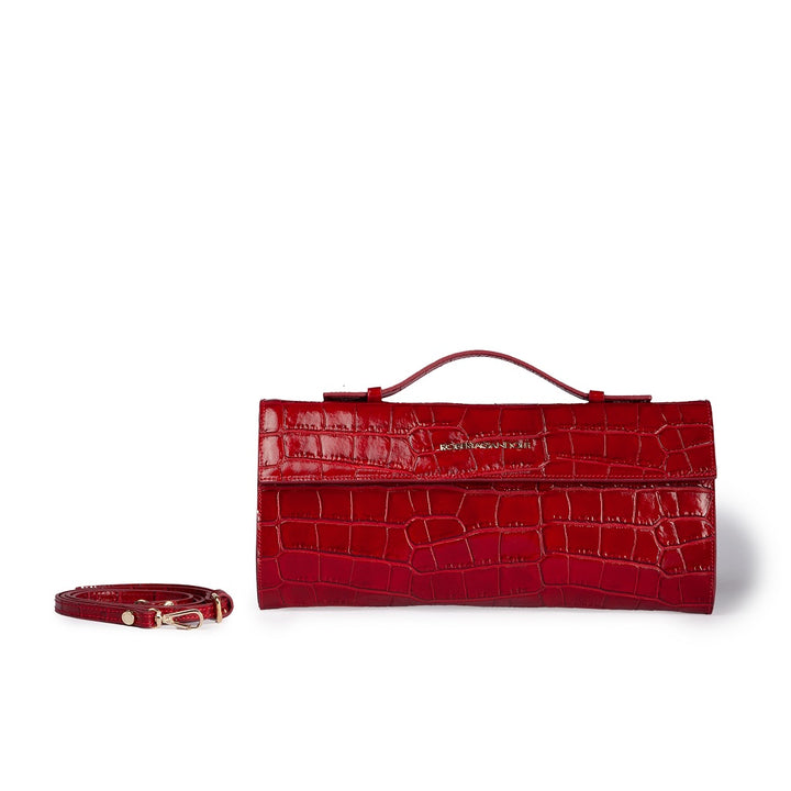 Nicole cocco cluch borsa in pelle stampa cocco con manico retrattile e tracolla staccabile e regolabile