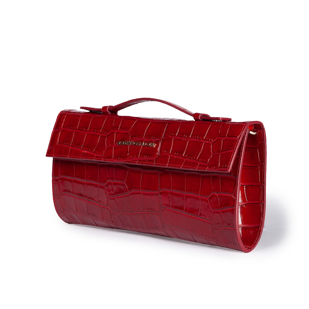 Nicole cocco cluch borsa in pelle stampa cocco con manico retrattile e tracolla staccabile e regolabile