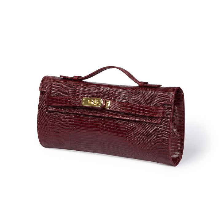 Jade Tejus cluch in pelle con chiusura  manico retrattile e tracolla staccabile e regolabile