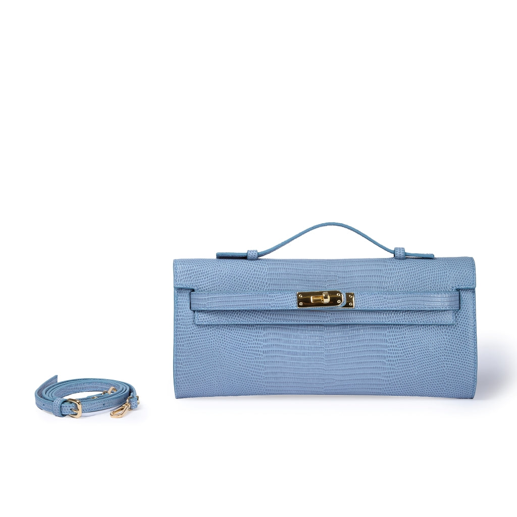 Jade Tejus cluch in pelle con chiusura  manico retrattile e tracolla staccabile e regolabile